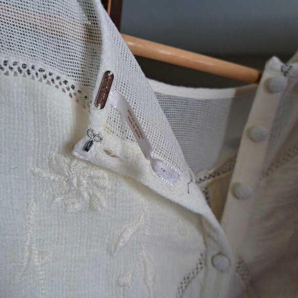 🩵Free People Modern Boho Chic Cream Maxi Dress Size 2 - Picture 12 of 16